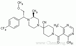 ,C28H35F3N6O2,544.6254,1-[(4,6-dimethyl-5-pyrimidinyl)carbon--药物合成数据库